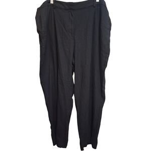 Old Navy Pants XXL Black Slacks Linen Blend Office Casual Breathable Wide Leg